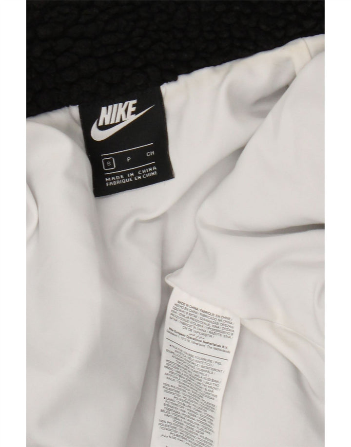 Nike Womens Crop Oversized Fleece Jacket UK 10 Small Black Polyester