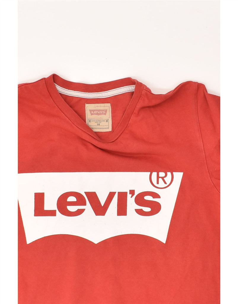 LEVI'S Boys Graphic T-Shirt Top 15-16 Years Red Cotton | Vintage Levi's | Thrift | Second-Hand Levi's | Used Clothing | Messina Hembry 