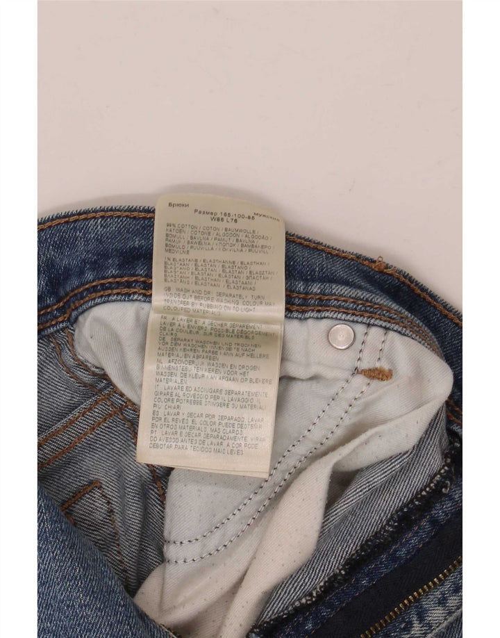 Wrangler Mens Straight Jeans W34 L30 Blue Cotton