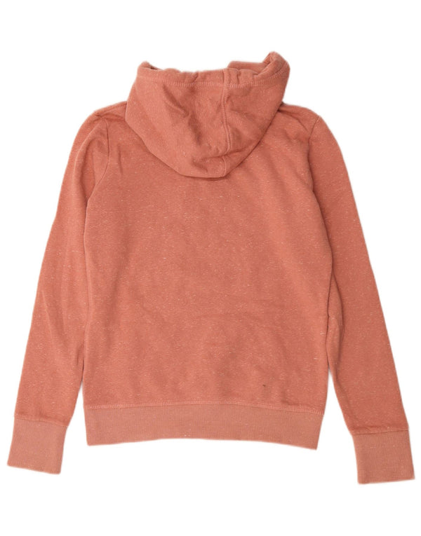 Superdry Womens Graphic Hoodie Jumper UK 10 Small Pink Flecked Cotton
