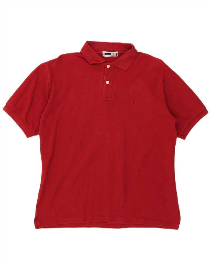 FILA Mens Polo Shirt IT 48 Small Red Cotton