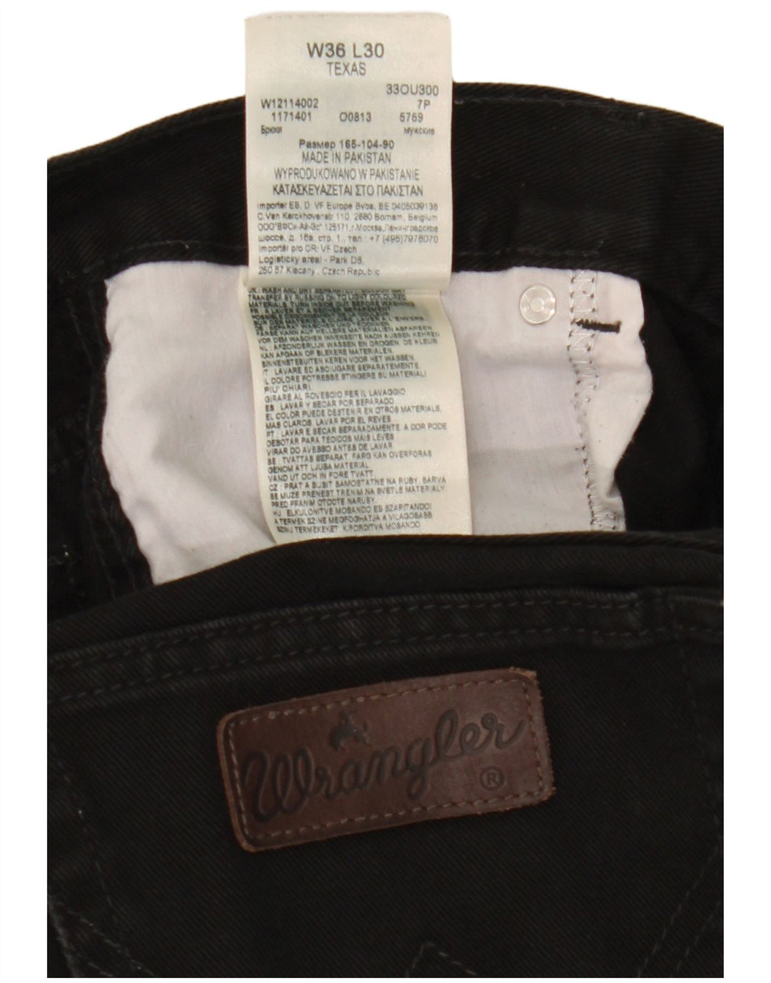 Wrangler Womens Texas Straight Jeans W36 L30 Black Cotton