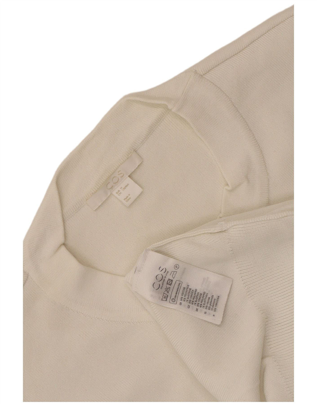 Cos Womens Crew Neck Jumper Sweater UK 14 Medium White Viscose