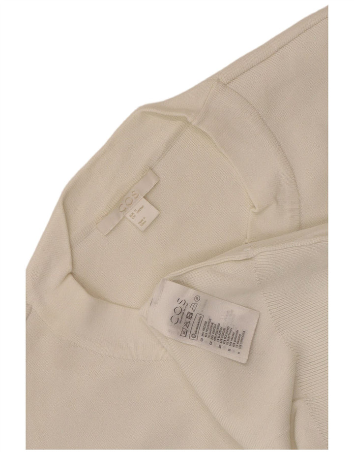 Cos Womens Crew Neck Jumper Sweater UK 14 Medium White Viscose