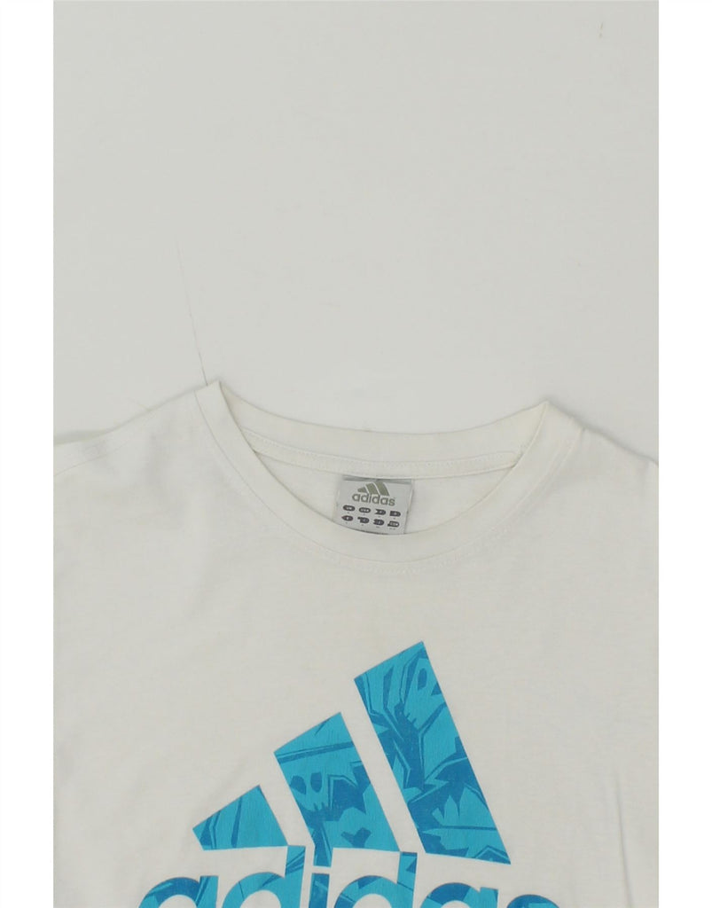 ADIDAS Mens Graphic T-Shirt Top Small White Cotton Vintage Adidas and Second-Hand Adidas from Messina Hembry 