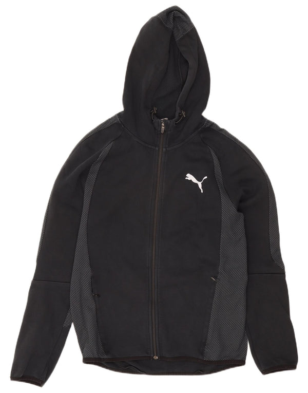 Puma Mens Zip Hoodie Sweater Medium Black Spotted Cotton