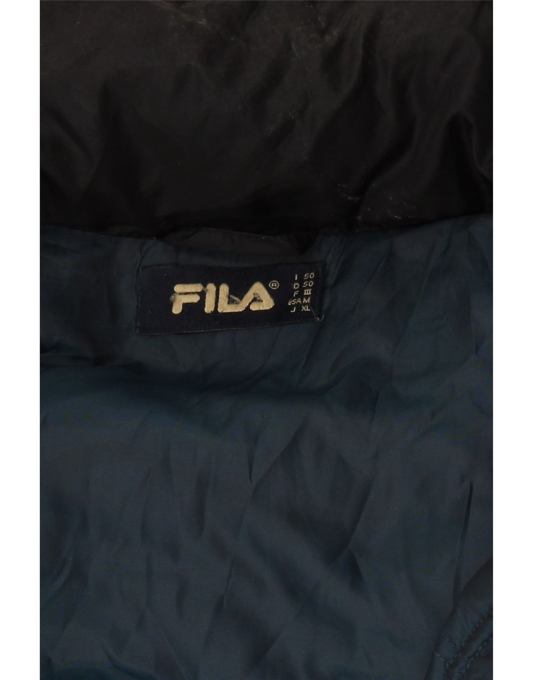FILA Mens Padded Jacket IT 50 Large Black Vintage Fila and Second-Hand Fila from Messina Hembry 