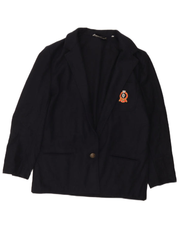 Marina Yachting Womens 1 Button Blazer Jacket IT 42 Medium Navy Blue Wool