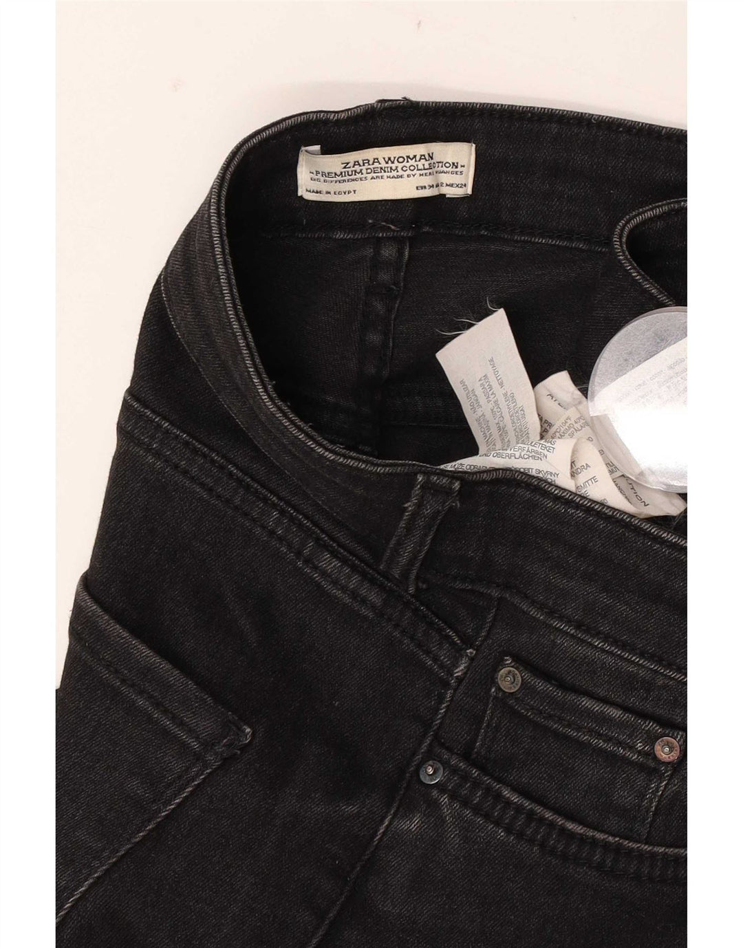 Zara Womens Flared Jeans EU 34 2XS W24 L35 Black Cotton