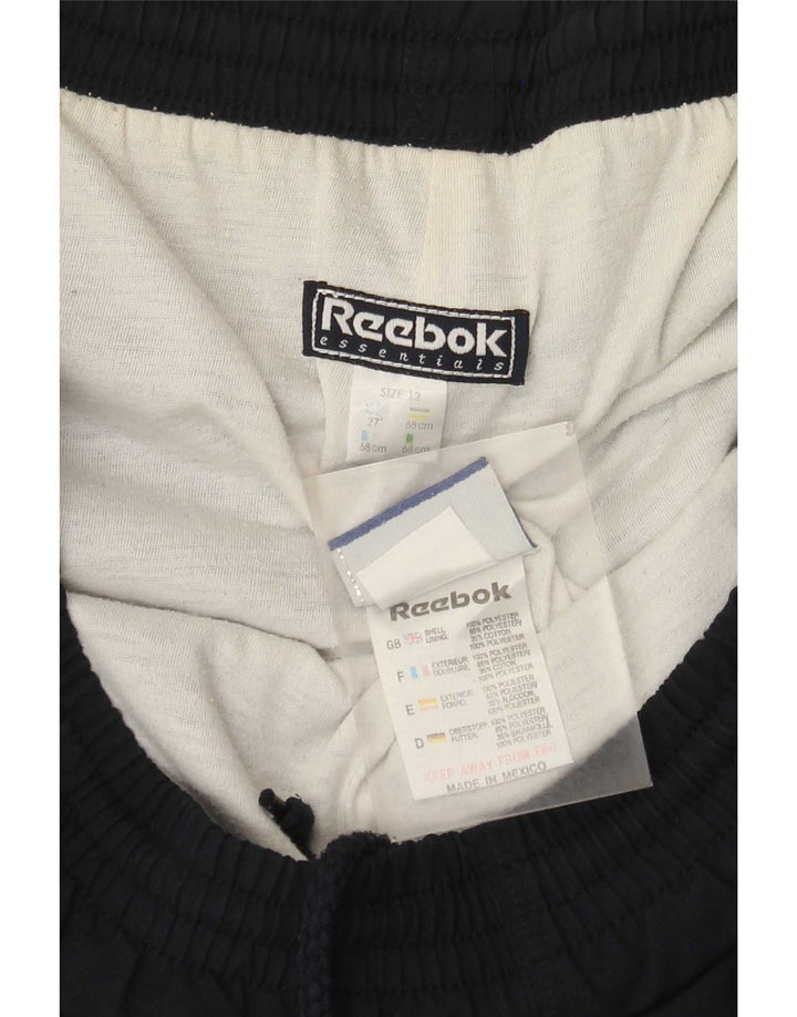 Reebok Womens Tracksuit Trousers US 12 Large Navy Blue Polyester
