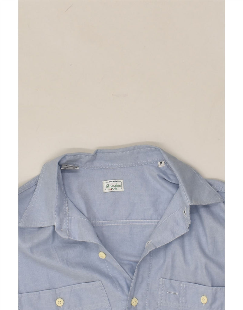 BENETTON Mens Shirt Medium Blue Cotton | Vintage Benetton | Thrift | Second-Hand Benetton | Used Clothing | Messina Hembry 