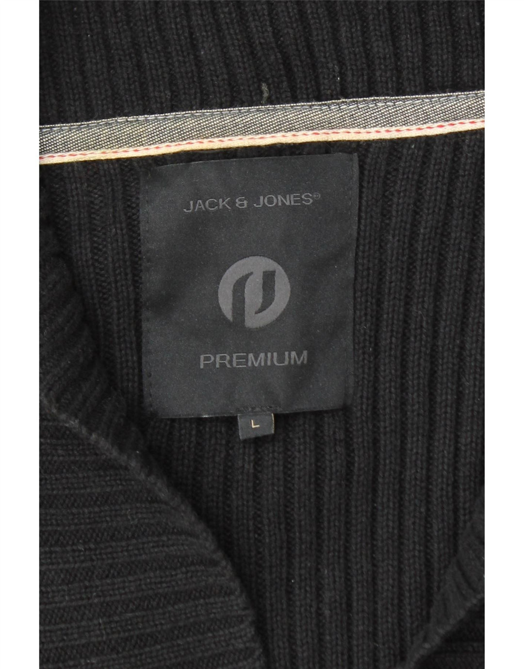 Jack & Jones Mens Cardigan Sweater Large Black Cotton