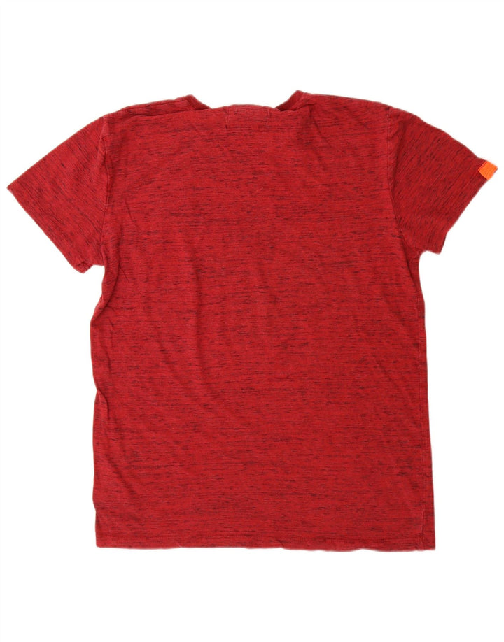 Superdry Mens T-Shirt Top Medium Red Flecked Cotton
