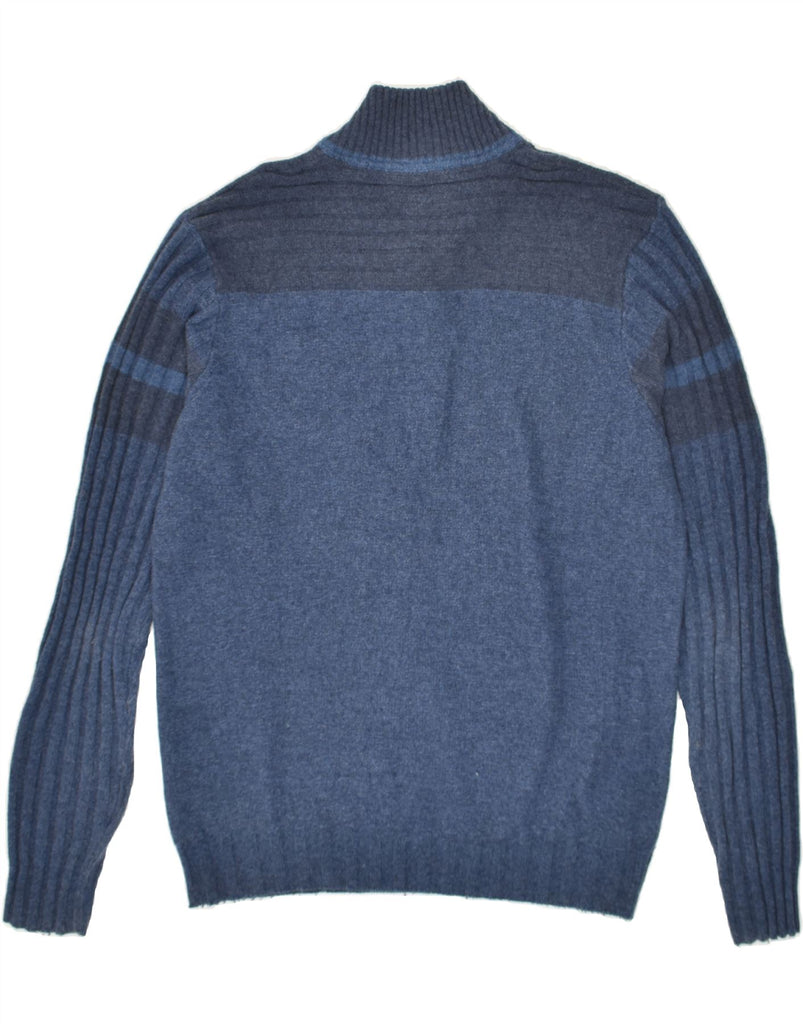 MARLBORO CLASSICS Mens Button Neck Jumper Sweater XL Navy Blue Wool Vintage Marlboro Classics and Second-Hand Marlboro Classics from Messina Hembry 