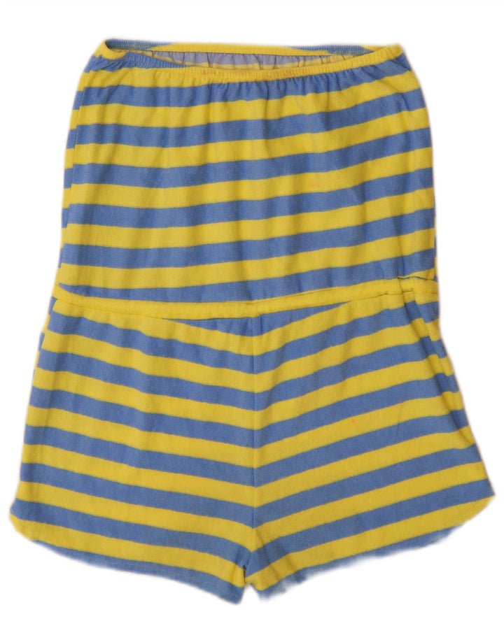 Zara Womens Strapless Playsuit UK 12 Medium  Blue Striped Cotton