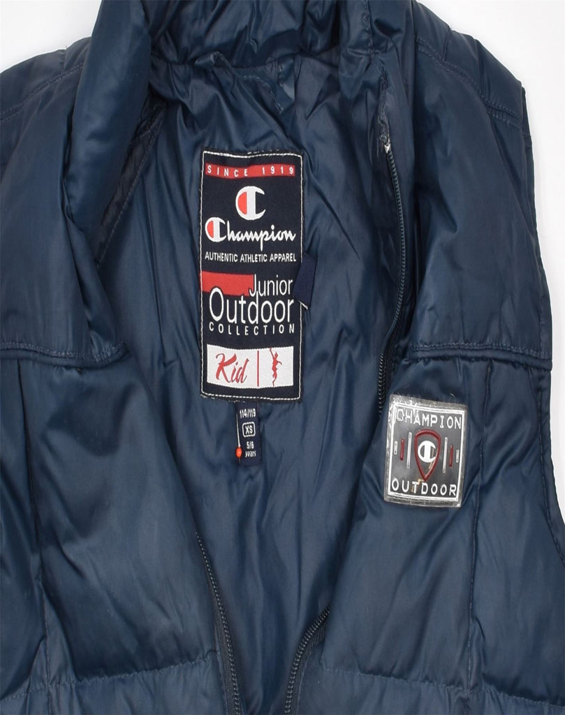 CHAMPION Boys Padded Gilet 5-6 Years XS Navy Blue Nylon | Vintage | Thrift | Second-Hand | Used Clothing | Messina Hembry 