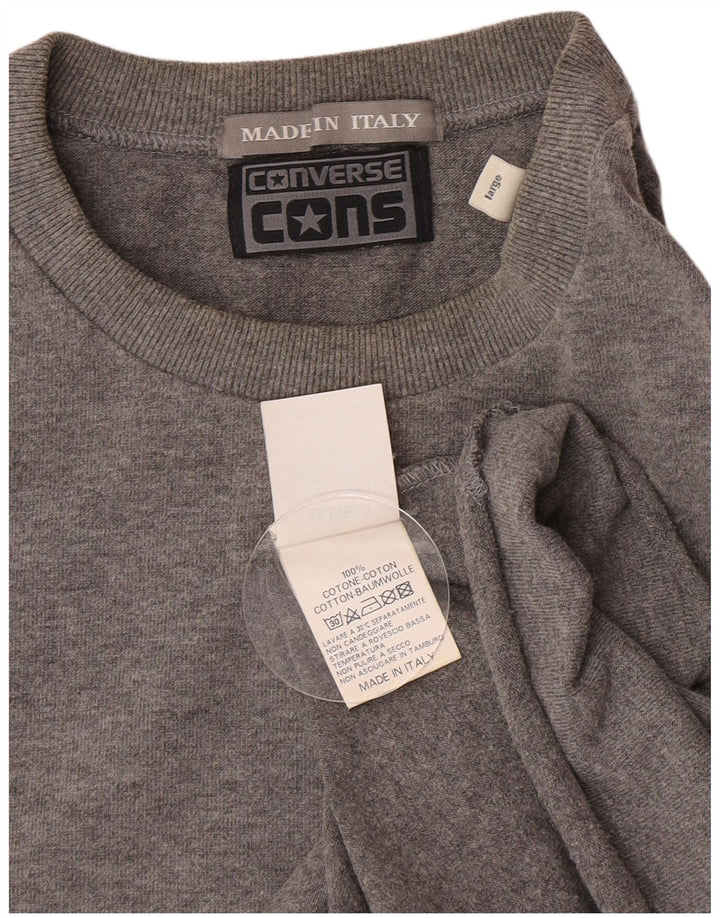Converse Mens Top Long Sleeve Large Grey Flecked Cotton