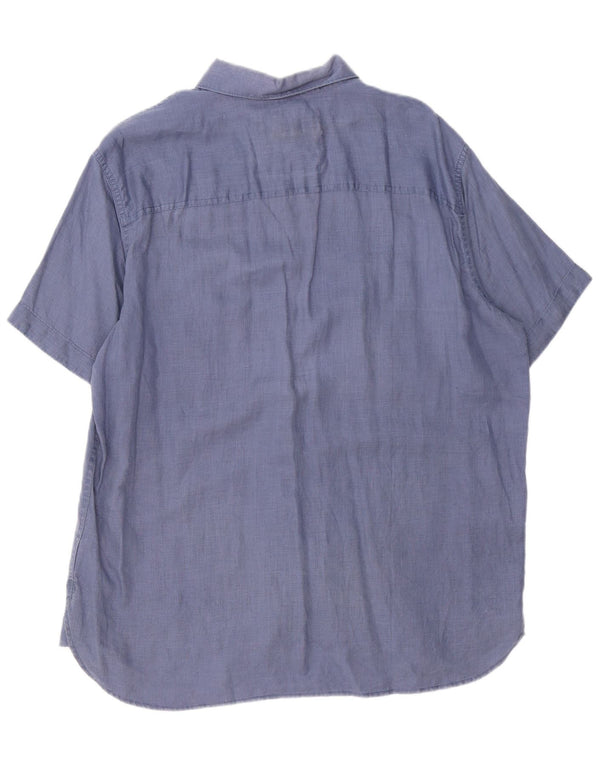 Timberland Mens Short Sleeve Slim Fit Shirt XL Blue Hemp