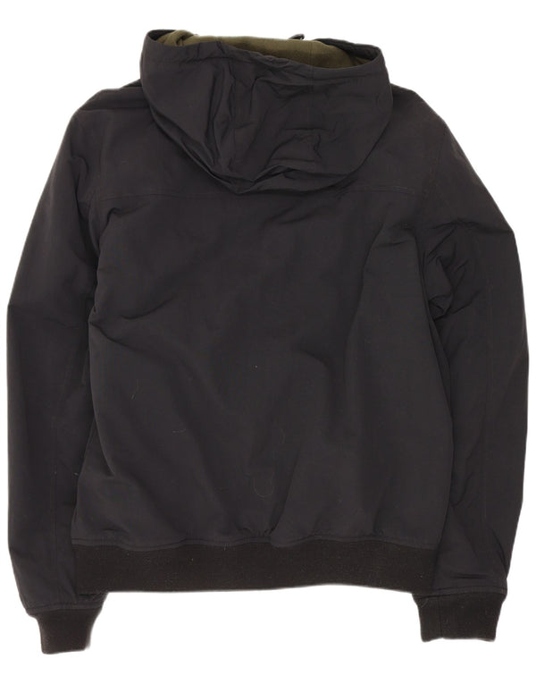 Tommy Hilfiger Mens Hooded Bomber Jacket UK 38 Medium Black Polyamide