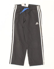 ADIDAS Boys Tracksuit Trousers 5-6 Years  Grey Polyester