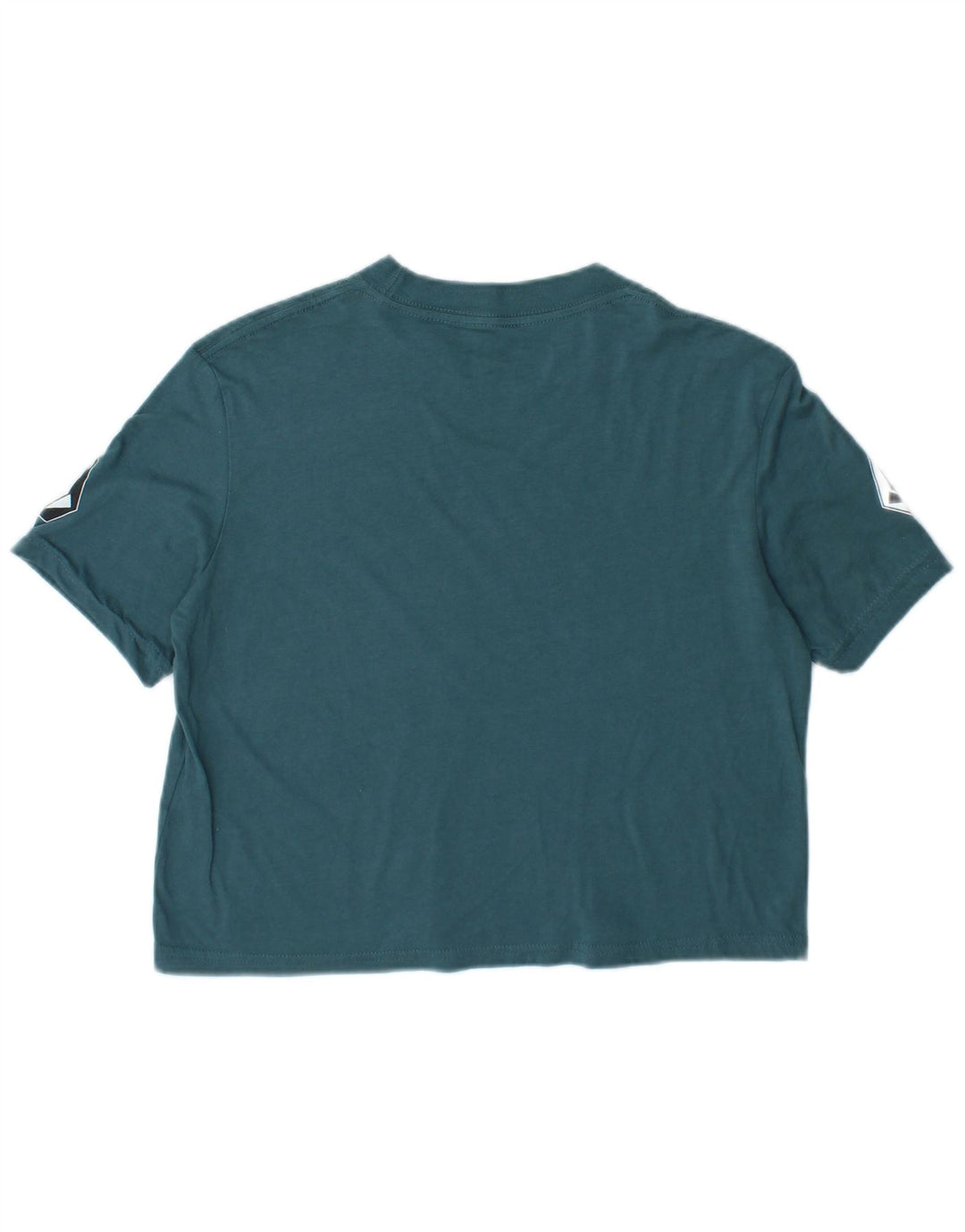 Volcom Womens Loose Fit Crop Graphic T-Shirt Top Size 4/6 Small Blue