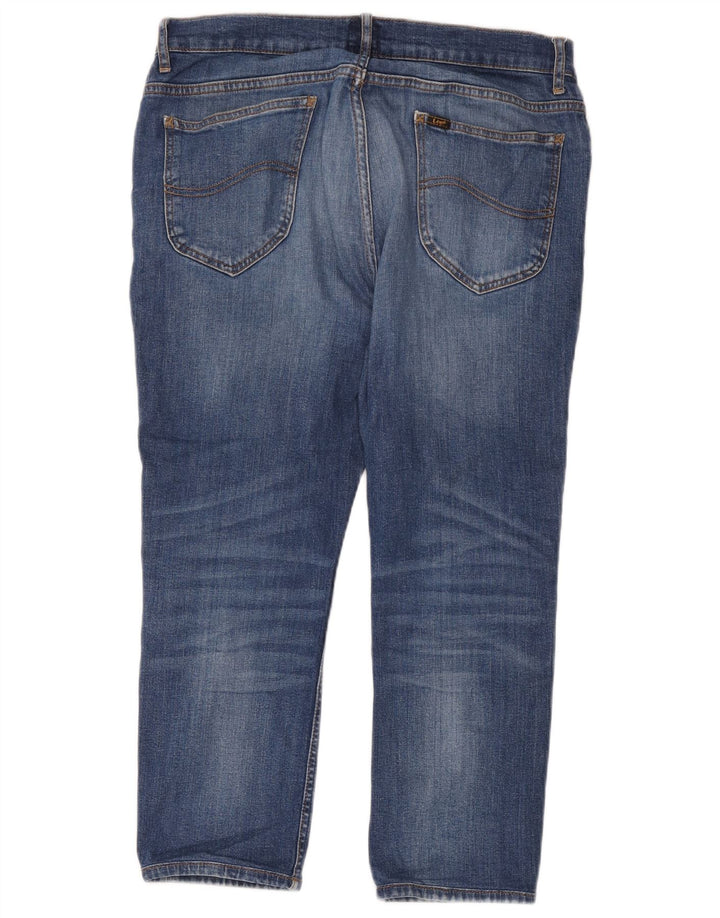 Lee Mens Rider Cropped Jeans W33 L24 Blue Cotton