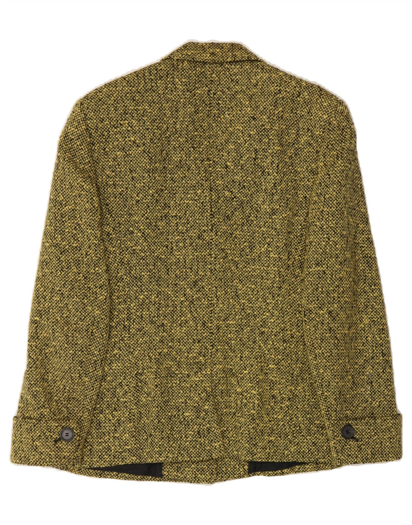MONDI Womens 4 Button Blazer Jacket EU 38 Medium Yellow Flecked Wool Vintage Mondi and Second-Hand Mondi from Messina Hembry 