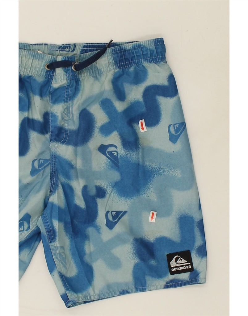 QUIKSILVER Boys Sport Shorts 13-14 Years Large Blue Tie Dye Polyester | Vintage Quiksilver | Thrift | Second-Hand Quiksilver | Used Clothing | Messina Hembry 