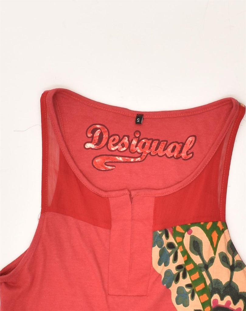 DESIGUAL Womens Graphic Tunic Dress UK 8 Small Red Spotted Cotton | Vintage Desigual | Thrift | Second-Hand Desigual | Used Clothing | Messina Hembry 