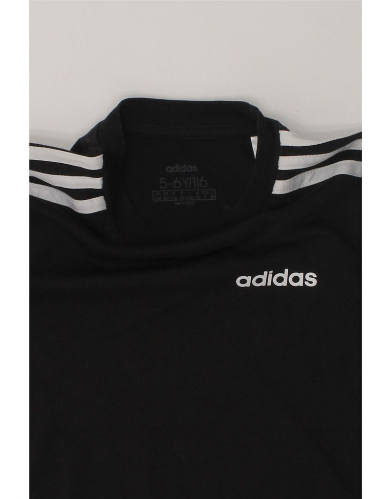 ADIDAS Boys T-Shirt Top 5-6 Years Black Cotton | Vintage Adidas | Thrift | Second-Hand Adidas | Used Clothing | Messina Hembry 