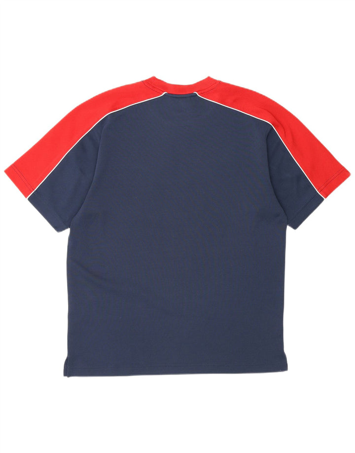 Reebok Mens T-Shirt Top Small Navy Blue Colourblock Polyester