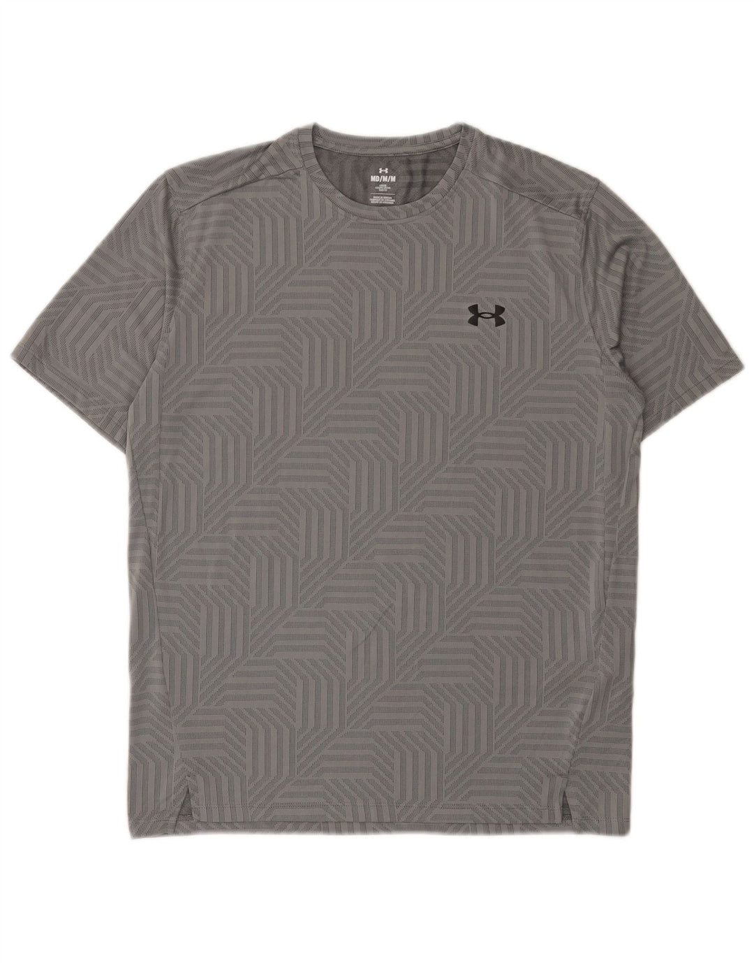 Under Armour Mens T-Shirt Top Medium Grey Geometric Polyester