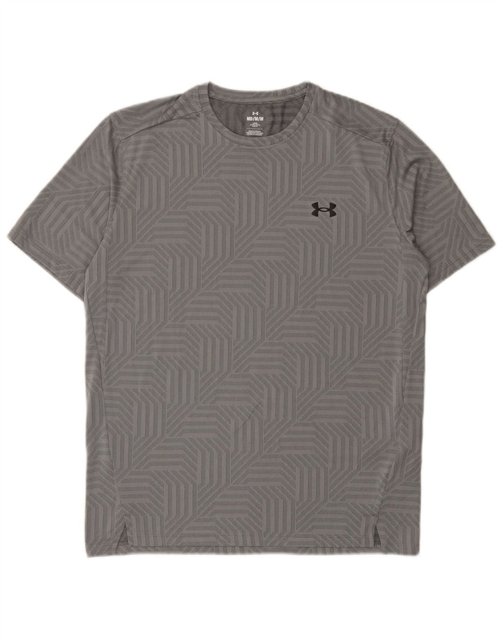 Under Armour Mens T-Shirt Top Medium Grey Geometric Polyester