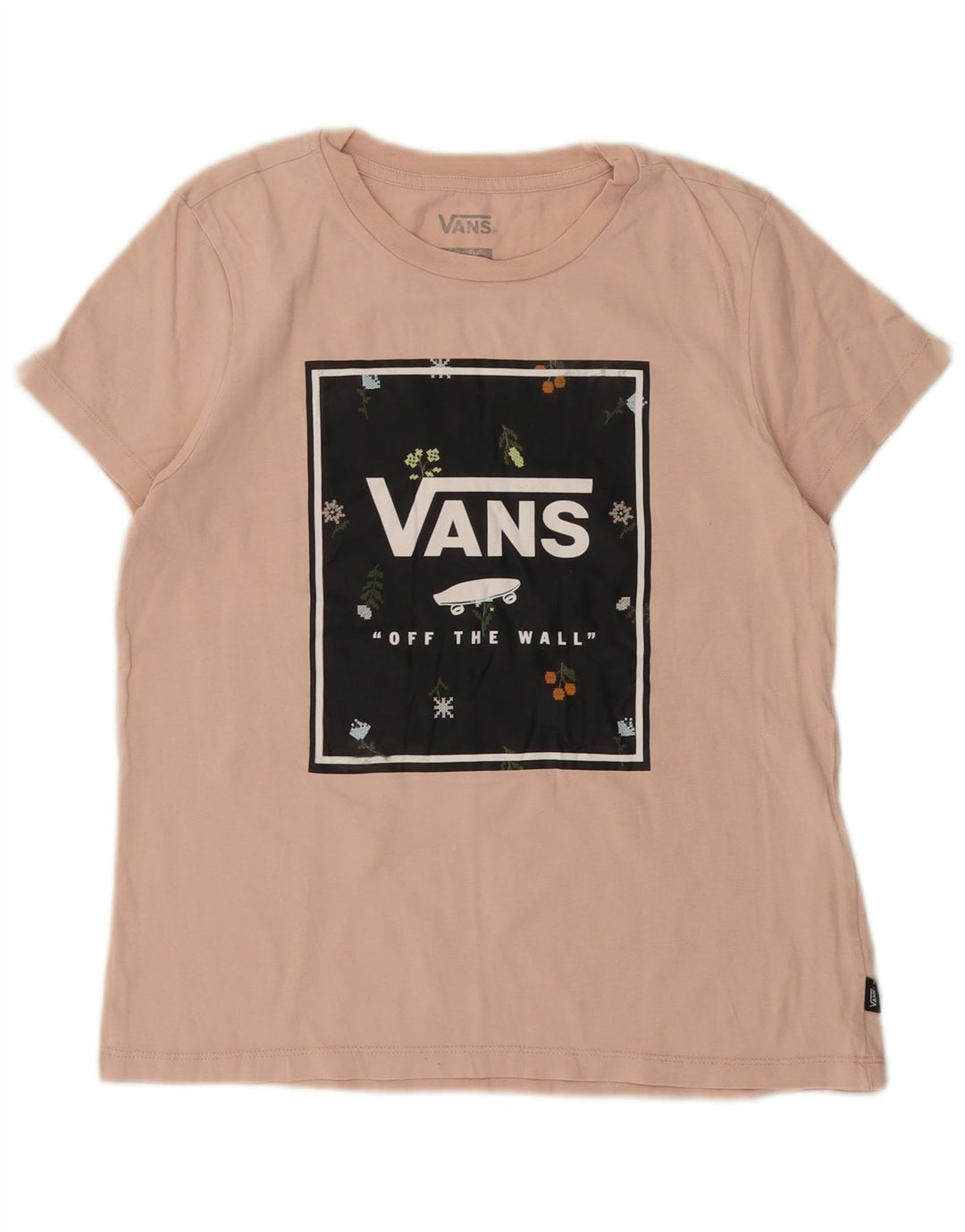 VANS Womens Graphic T-Shirt Top UK 12 Medium Pink Cotton