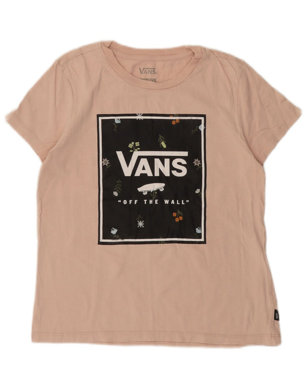VANS Womens Graphic T-Shirt Top UK 12 Medium Pink Cotton