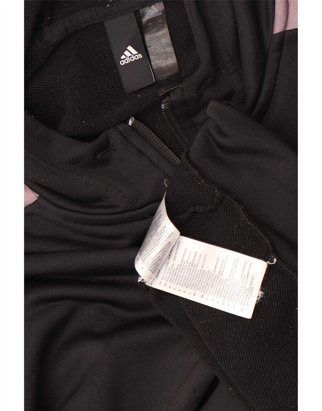 Adidas Mens Zip Hoodie Sweater 2XL Black Polyester