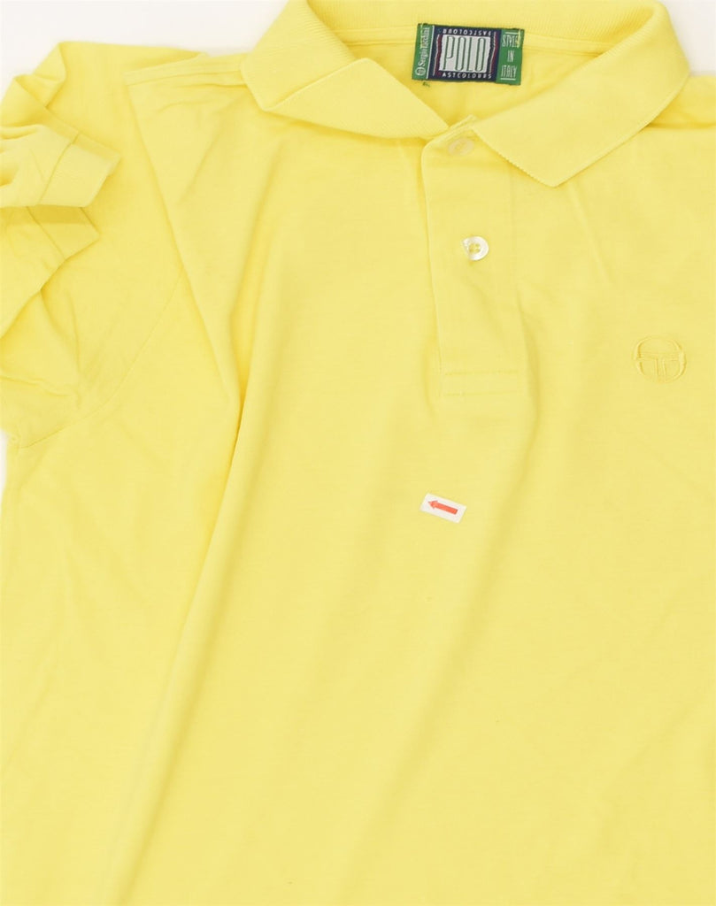 SERGIO TACCHINI Mens Polo Shirt Small Yellow Cotton | Vintage Sergio Tacchini | Thrift | Second-Hand Sergio Tacchini | Used Clothing | Messina Hembry 