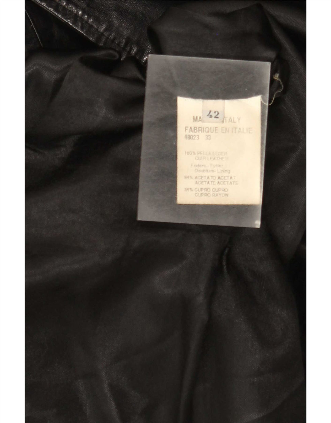 Vintage Womens Relaxed Fit Double Breasted Leather Coat IT 42 Medium Black