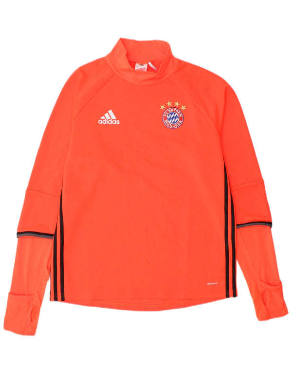 ADIDAS Mens FC Bayern Munchen Top Long Sleeve Medium Orange Polyester