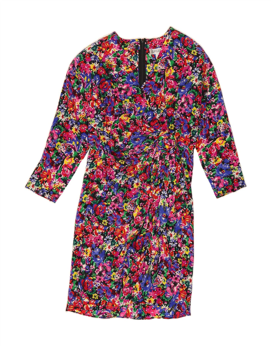 ARGENTI Womens 3/4 Sleeve Sheath Dress US 6 Medium Multicoloured Floral Vintage Argenti and Second-Hand Argenti from Messina Hembry 