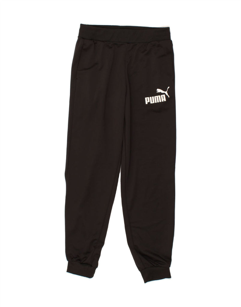 PUMA Boys Graphic Tracksuit Trousers Joggers 13-14 Years Black Polyester | Vintage Puma | Thrift | Second-Hand Puma | Used Clothing | Messina Hembry 