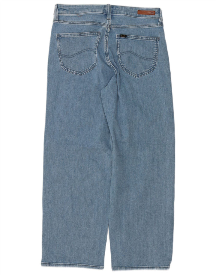Lee Womens Crop Wide Leg Jeans W29 L25 Blue Cotton