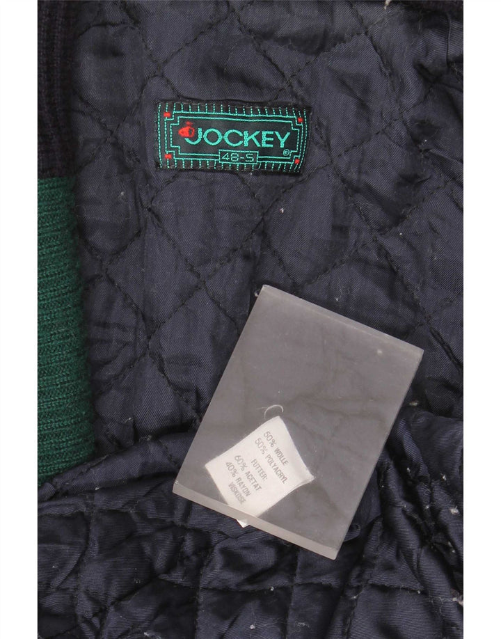 Jockey Mens Knit Bomber Jacket EU 48 Small Navy Blue Polyacrylic
