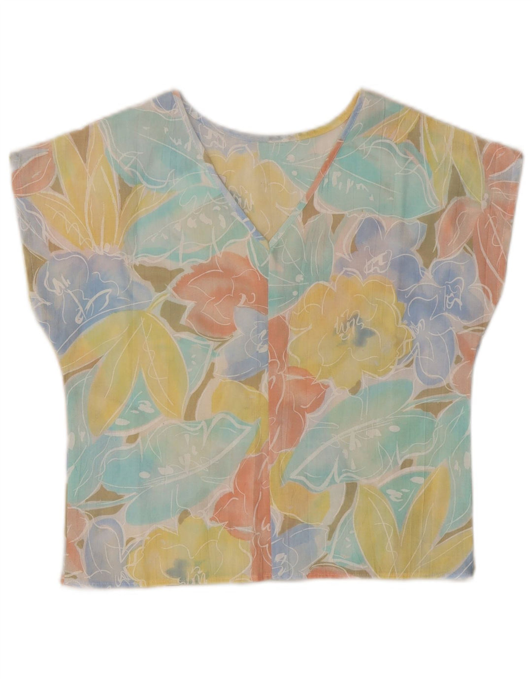 Impromptu Womens Crop Blouse Top UK 10 Small Multicoloured Floral Polyester