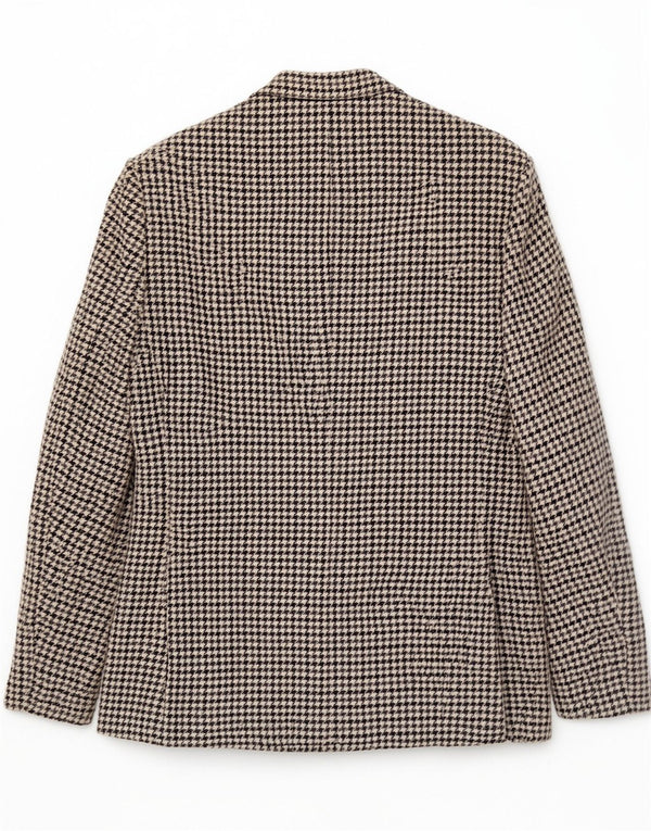 Vintage Mens 2 Button Blazer Jacket UK 36 Small Grey Houndstooth Wool