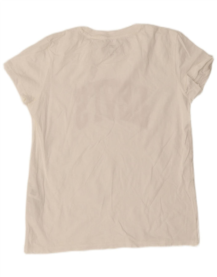 Levi's Womens Graphic T-Shirt Top UK 14 Medium White Cotton