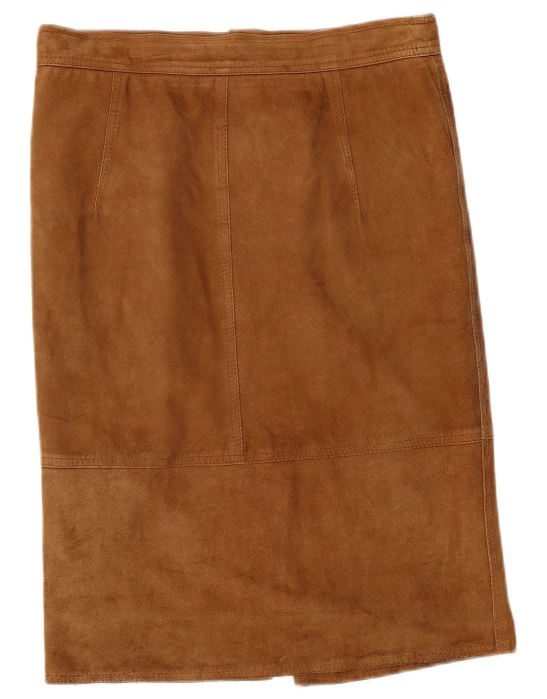 Vintage Womens Suede Straight Skirt W30 Medium Beige