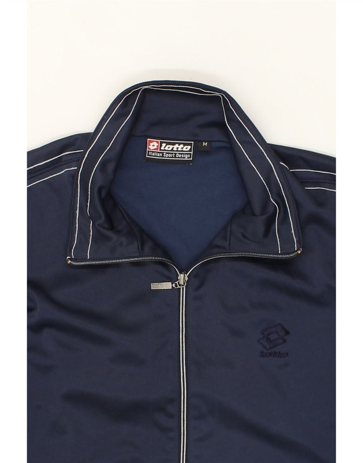 LOTTO Womens Tracksuit Top Jacket UK 14 Medium Navy Blue Vintage Lotto and Second-Hand Lotto from Messina Hembry 