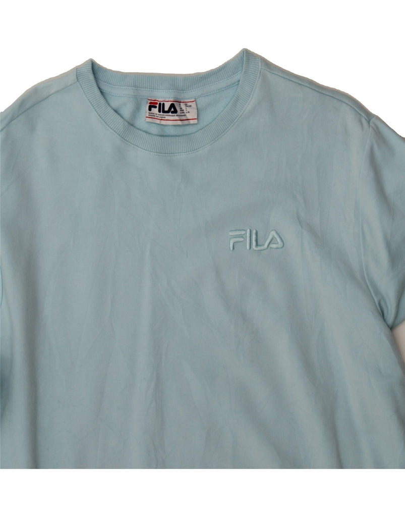 FILA Womens Sweatshirt Jumper UK 16 Large Blue Cotton Vintage Fila and Second-Hand Fila from Messina Hembry 