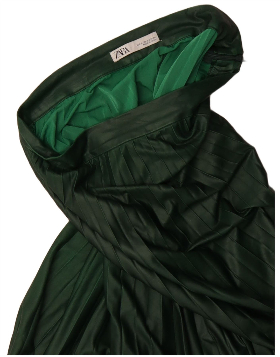 Zara Womens Pleated Skirt Medium W28 Green